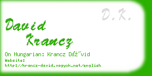 david krancz business card